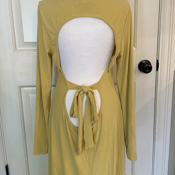 New! Free People Beach Aubre Open-back Essential Maxi Yellow nwot 33622 - Picture 10 of 15